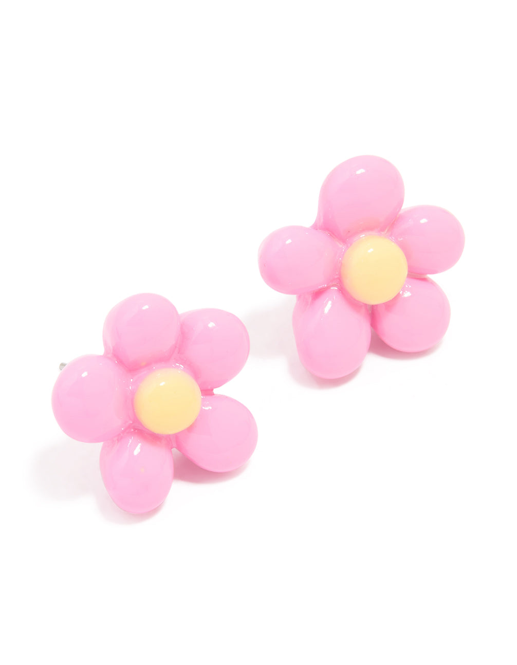 Coated Metal Bubble Flower Stud Earrings