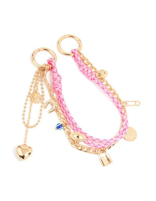 Gold & Rope Mixed Charms Key Chain