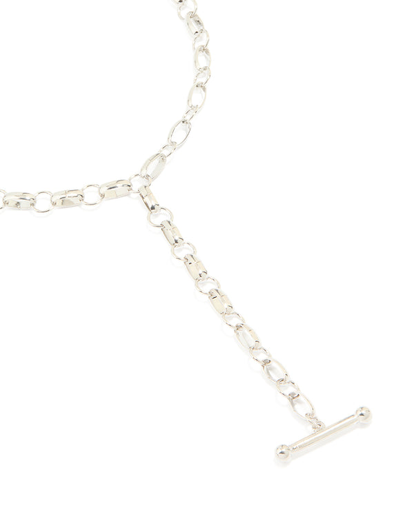 Silver Chain T-Bar Y-Necklace