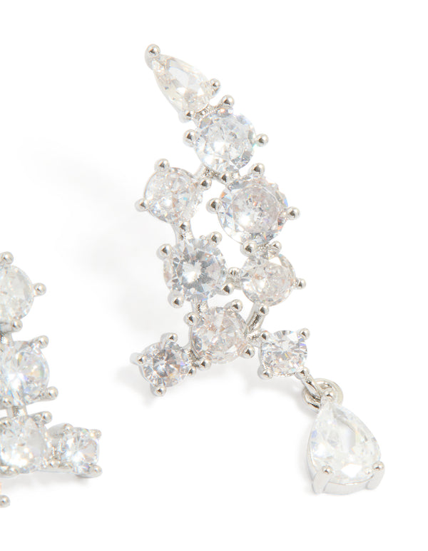 Silver Cubic Zirconia Drop Earrings