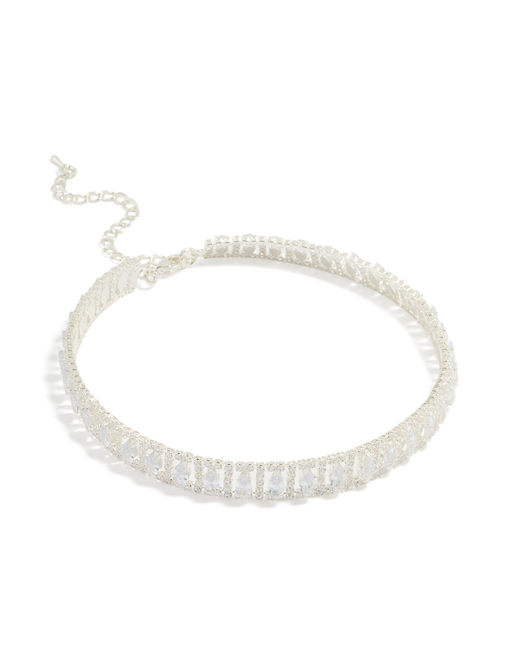 Silver Cubic Zirconia Choker Necklace