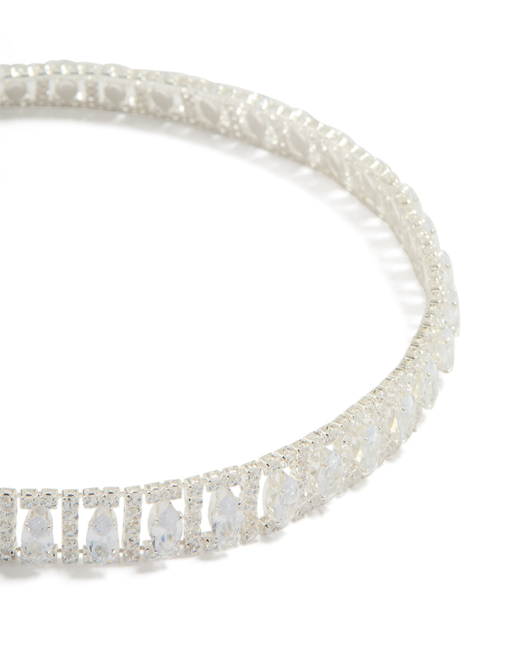 Silver Cubic Zirconia Choker Necklace