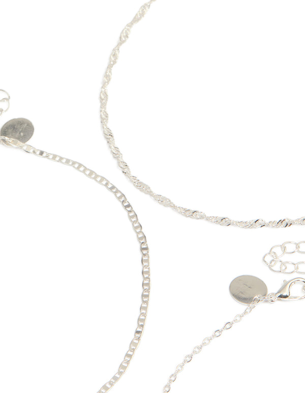 Silver Celestial Choker Necklace 6-Pack