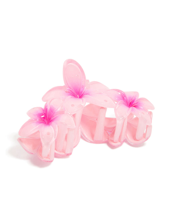 Pink Frangipani Trio Claw Clip