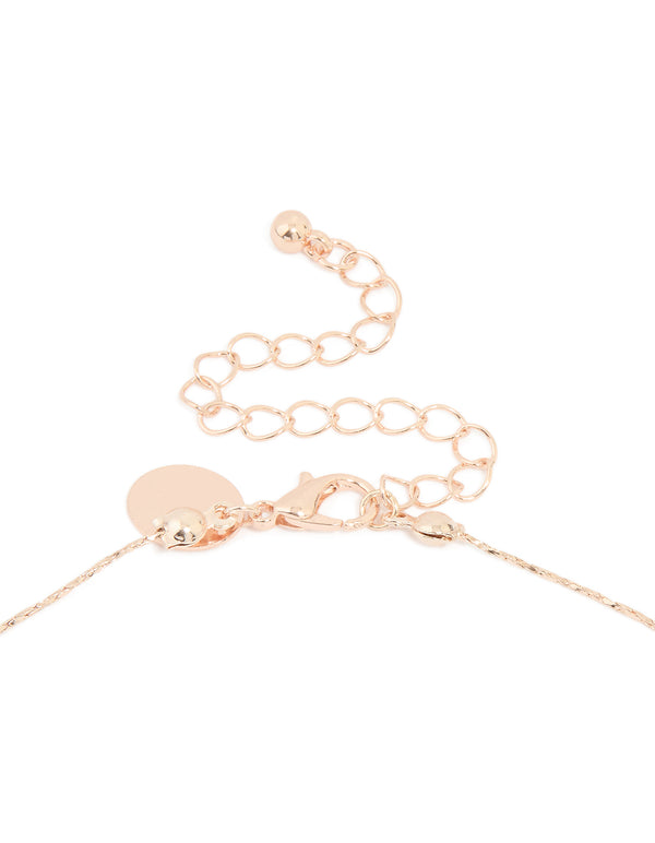 Rose Gold Molten Flower Y-Necklace