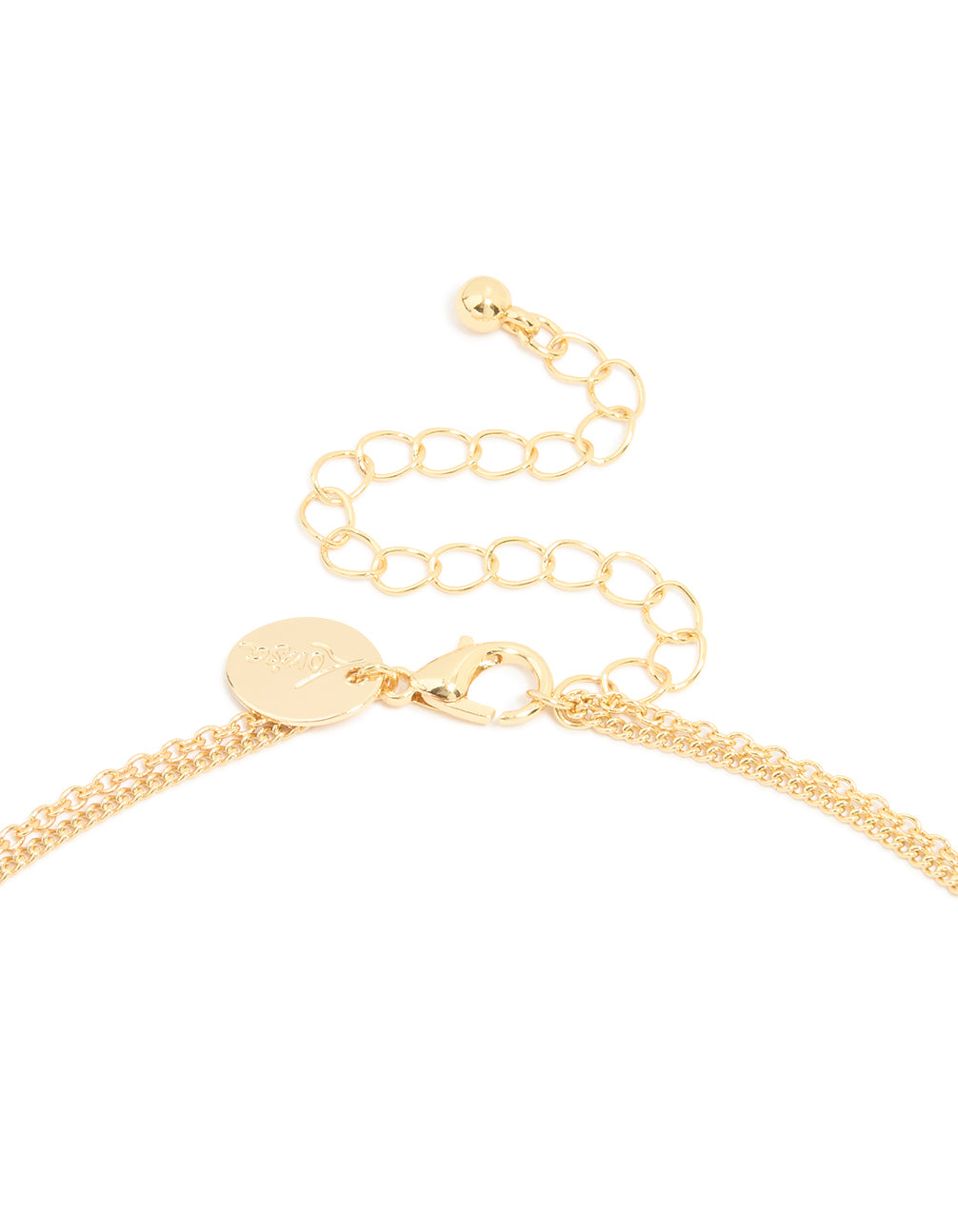 Gold Plated Cubic Zirconia Cross Letter E Layered Necklace