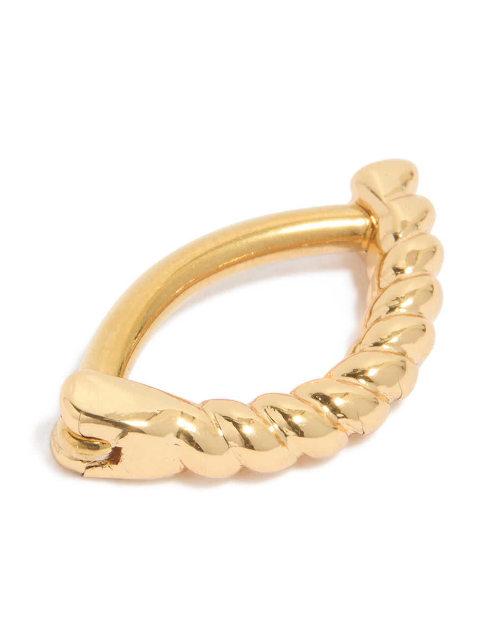 Gold Plated Titanium Twisted Half Hoop Belly Ring