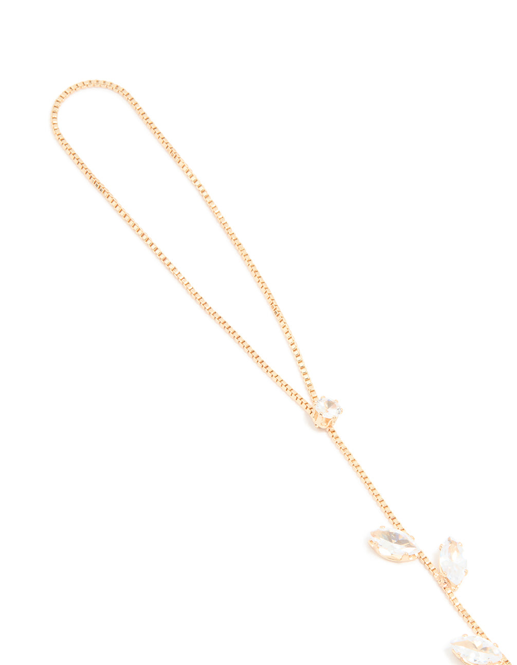 Gold Cubic Zirconia Marquise Hand Chain