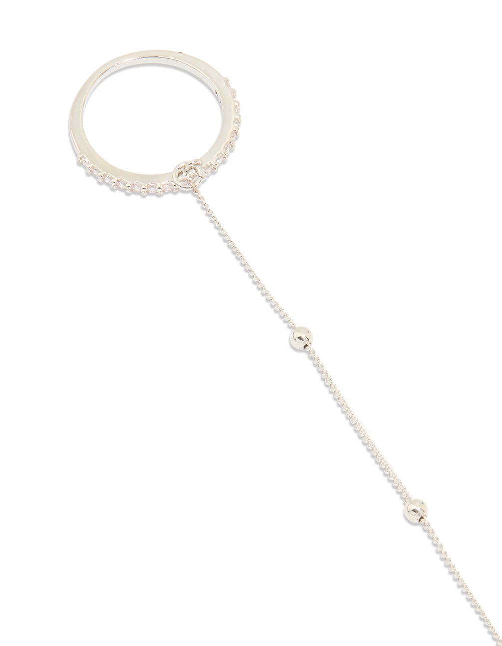 Silver Cubic Zirconia Dainty Layered Hand Chain