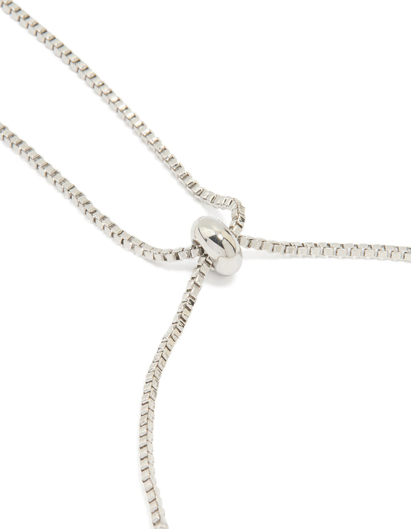 Silver Cubic Zirconia Marquise Toggle Bracelet