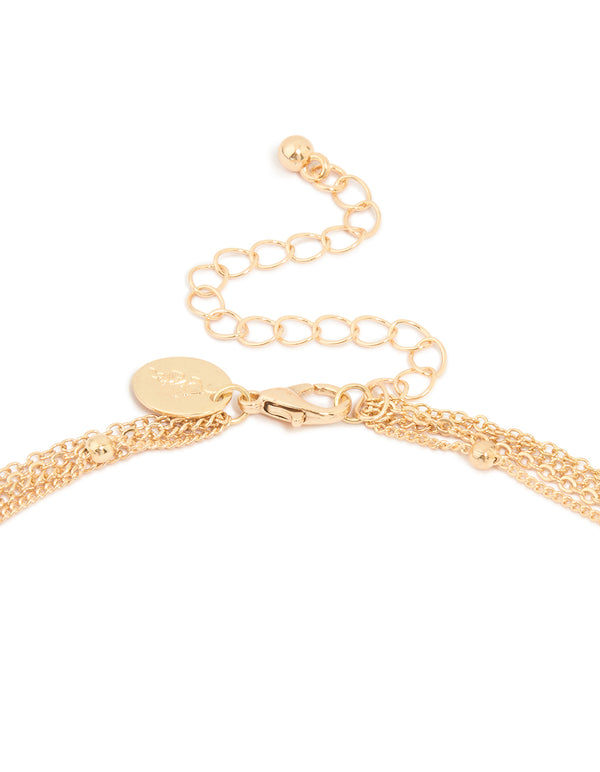 Gold Celestial Pearl Layered Y-Necklace