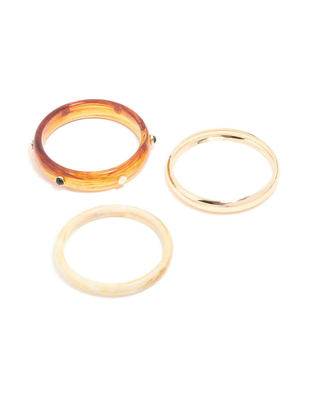 Gold & Brown Acrylic Bangles 3-Pack