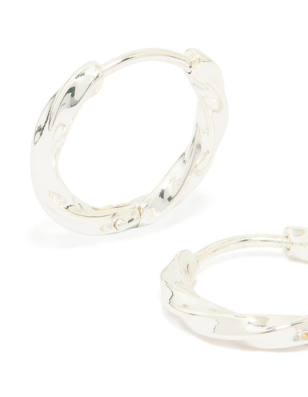 Waterproof Stainless Steel Twisted Hoop Earrings