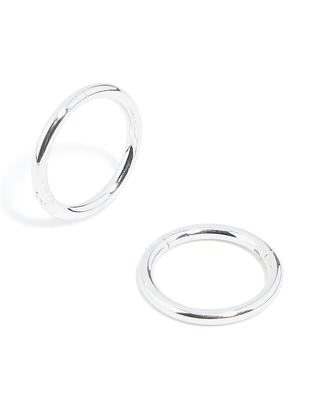 Showcasing waterproof stainless steel sleeper earrings 10mm in silver front view
