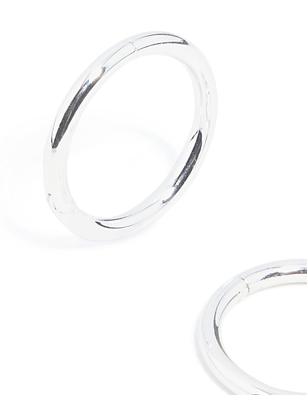 Designed with waterproof stainless steel sleeper earrings 10mm in silver close up view