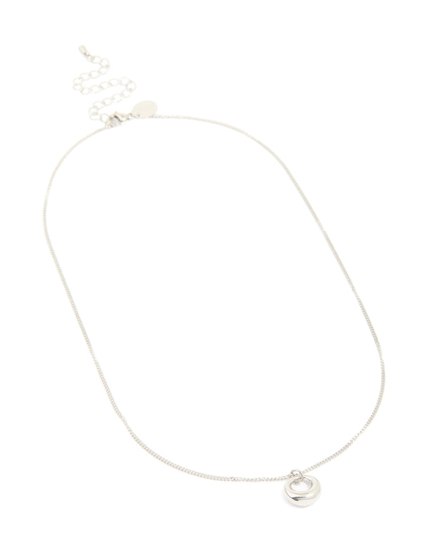 Crafted from waterproof stainless steel bold pendant necklace with in silver front view