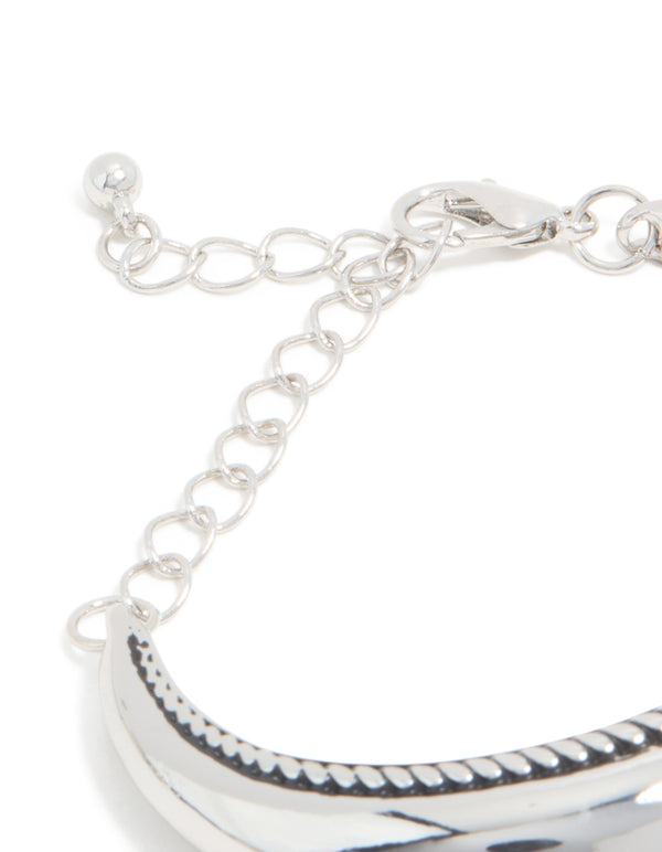 Silver Rounded Bar Bracelet