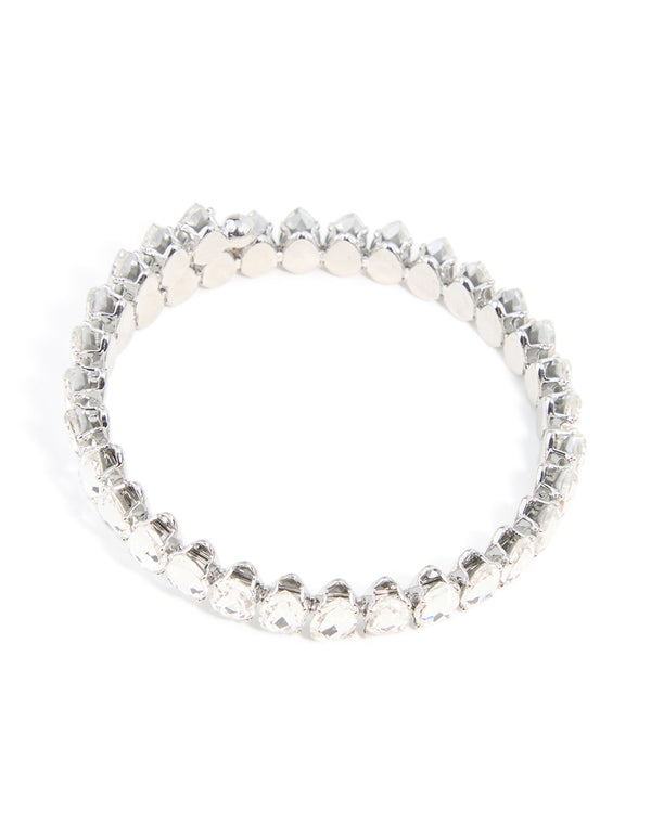 Silver Diamante Wrapped Bangle