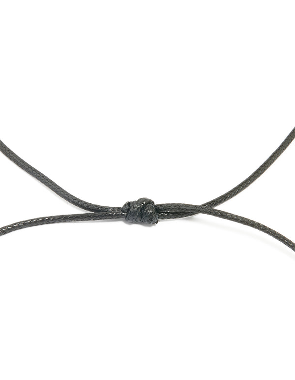 Gold Plated Large Pebble Cord Necklace