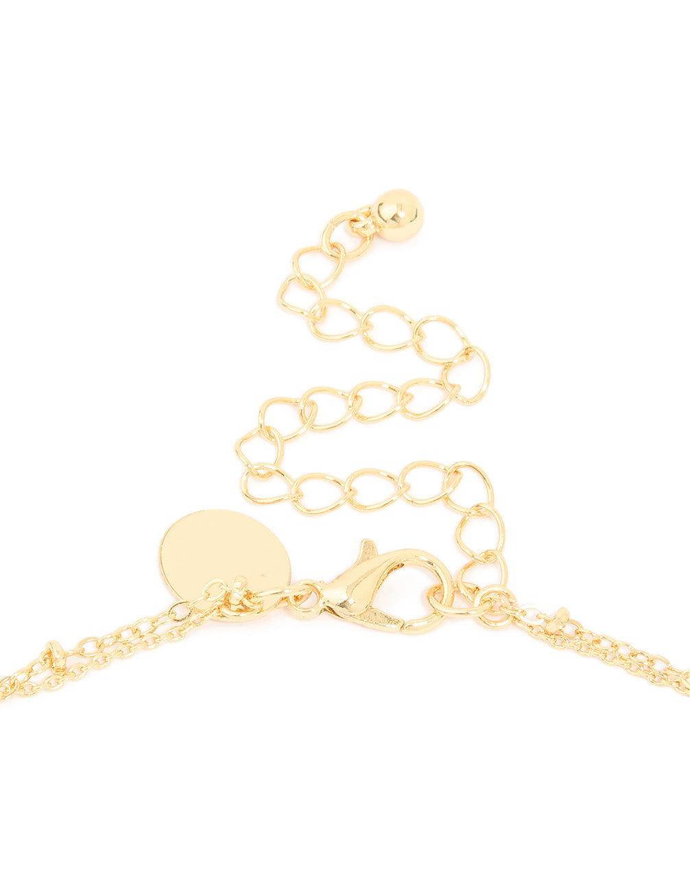 Gold Plated Cubic Zirconia Pave Bubble Letter A Layered Necklace