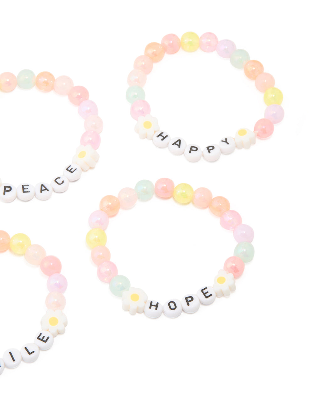 Kids Beaded Flower Best Friends Stretch Bracelets 5-Pack