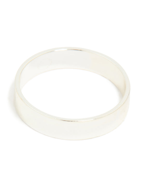 Silver Plated Simple Cubic Zirconia & Smooth Rings 3-Pack