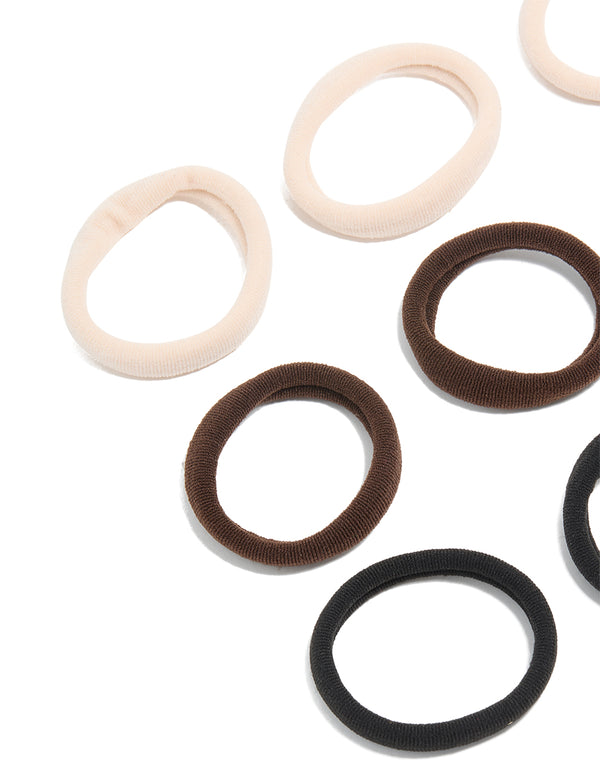 Neutral Toned Soft Hair Ties 12-Pack