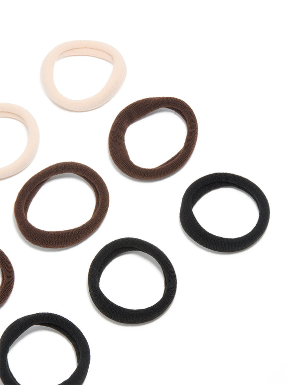 Neutral Toned Soft Hair Ties 12-Pack