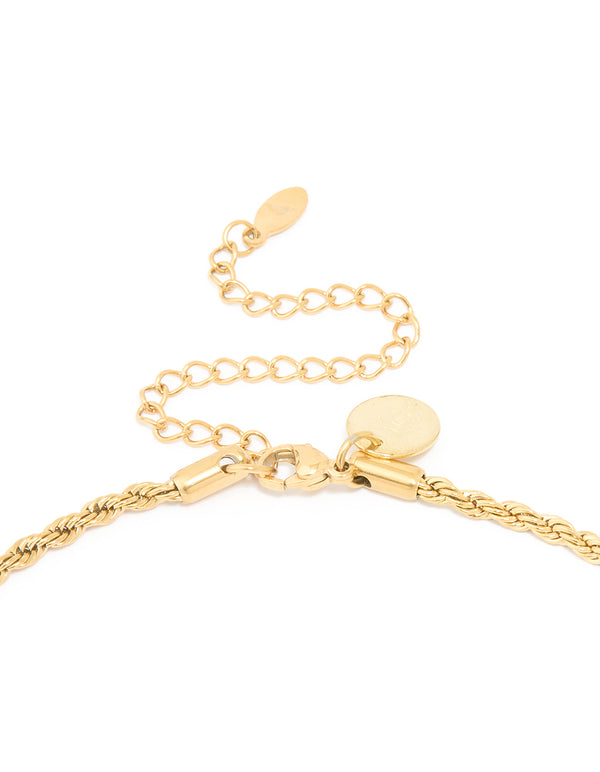 Waterproof Gold Plated Stainless Steel Twisted Chain Necklace