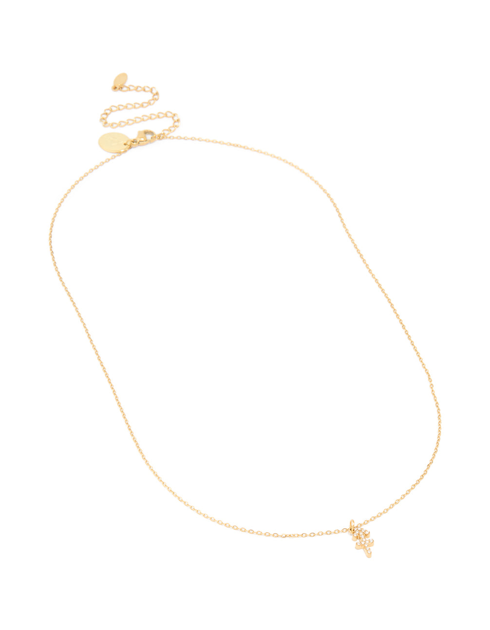Waterproof Gold Plated Stainless Steel Cubic Zirconia Sagittarius Zodiac Sign Necklace