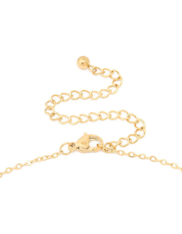Waterproof Gold Plated Stainless Steel Mini Bubble Letter C Necklace