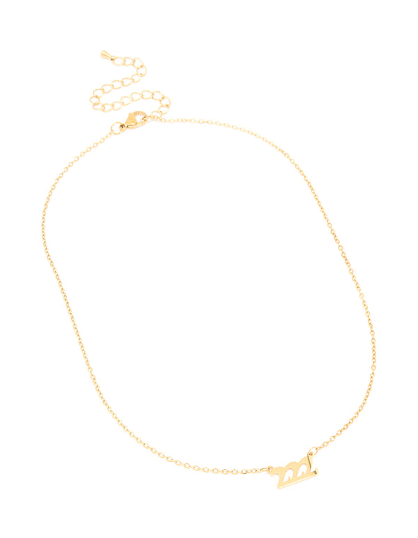 Waterproof Gold Plated Stainless Steel Angel Number 222 Necklace