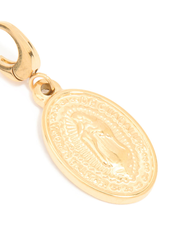 Waterproof Gold Plated Stainless Steel Mary Disc Charm