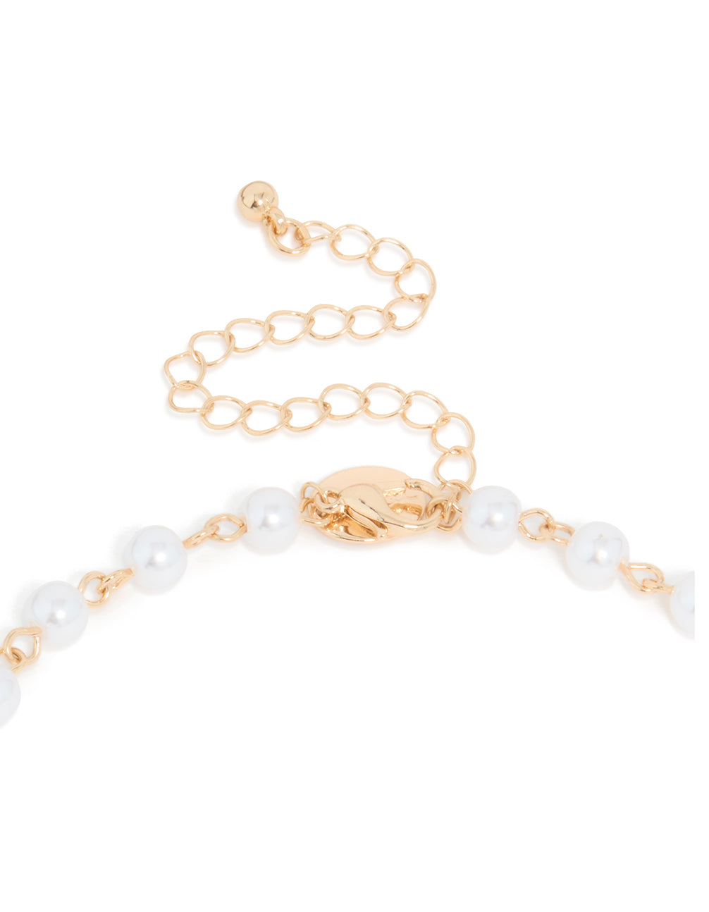 Gold Cubic Zirconia & Pearl Chain Y-Necklace