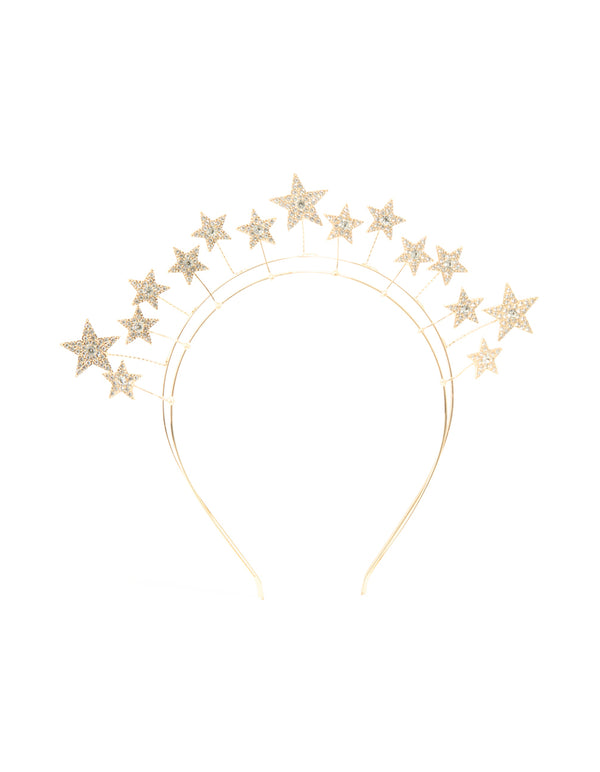 Gold Diamante Star Headband