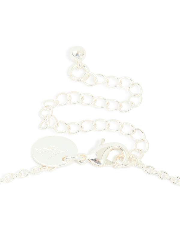 Silver Plated Cubic Zirconia Twisted Pearl Pendant Necklace