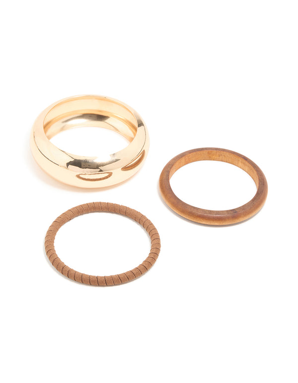 Gold & Brown Bangles 3-Pack