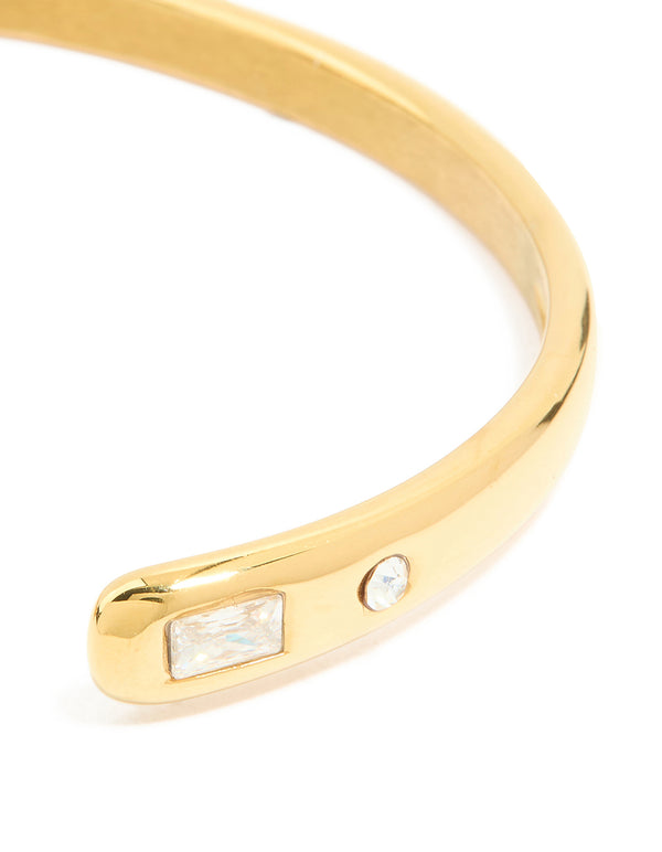 Waterproof Gold Plated Stainless Steel Diamante Celestial End Wrist Cuff