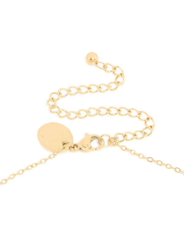 Waterproof birth flower June rose necklace in gold plated stainless steel clasp detail view