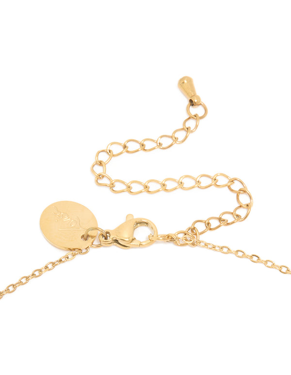 Waterproof Gold Plated Stainless Steel Letter J Dainty Pendant Necklace