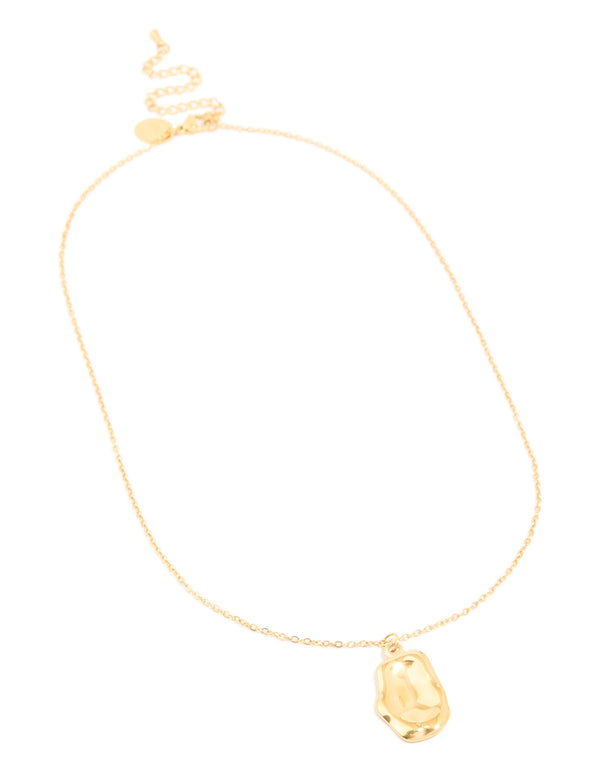 Waterproof Gold Plated Stainless Steel Organic Pendant Chain Necklace