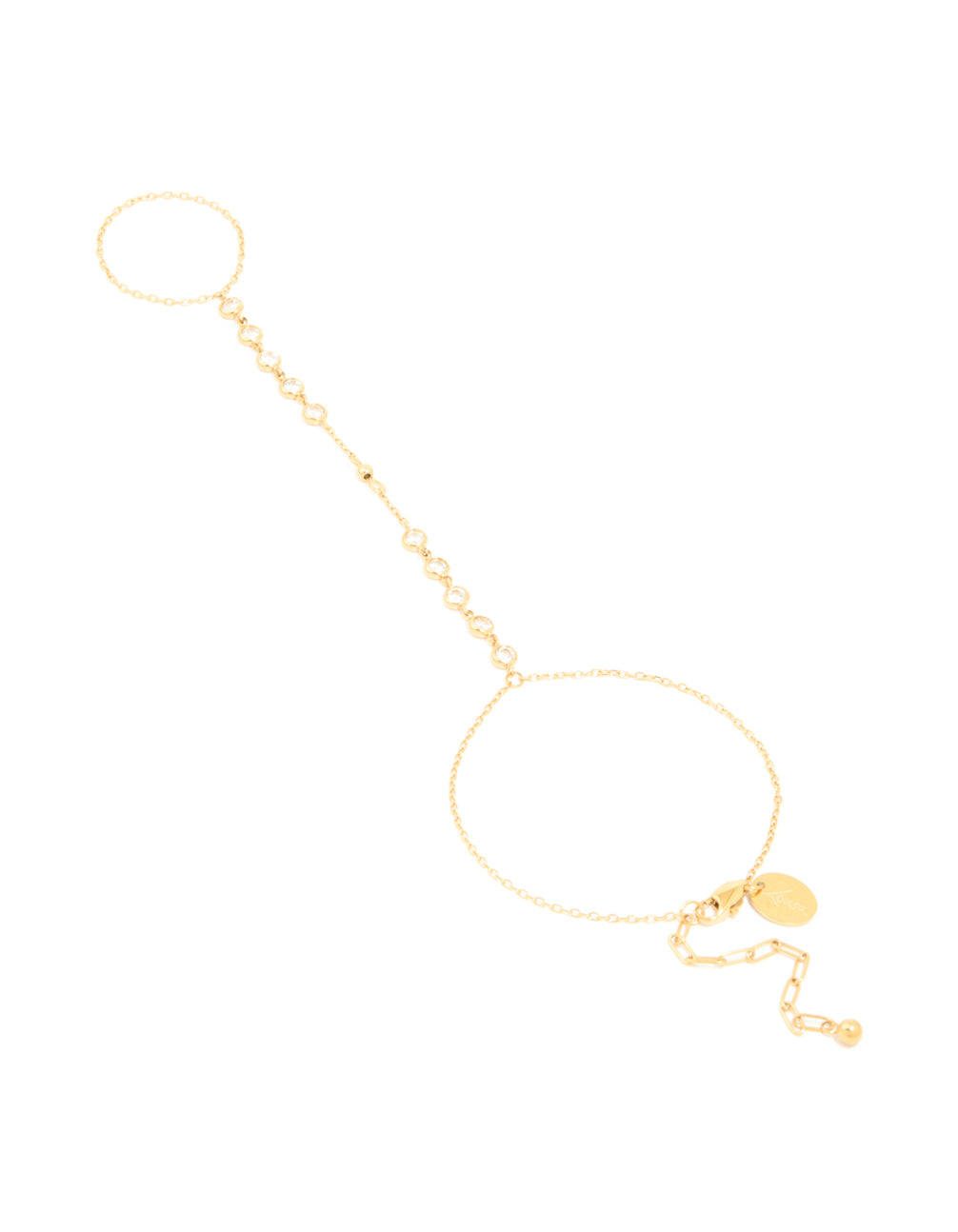 Waterproof Gold Plated Stainless Steel Diamante Fine Hand Chain