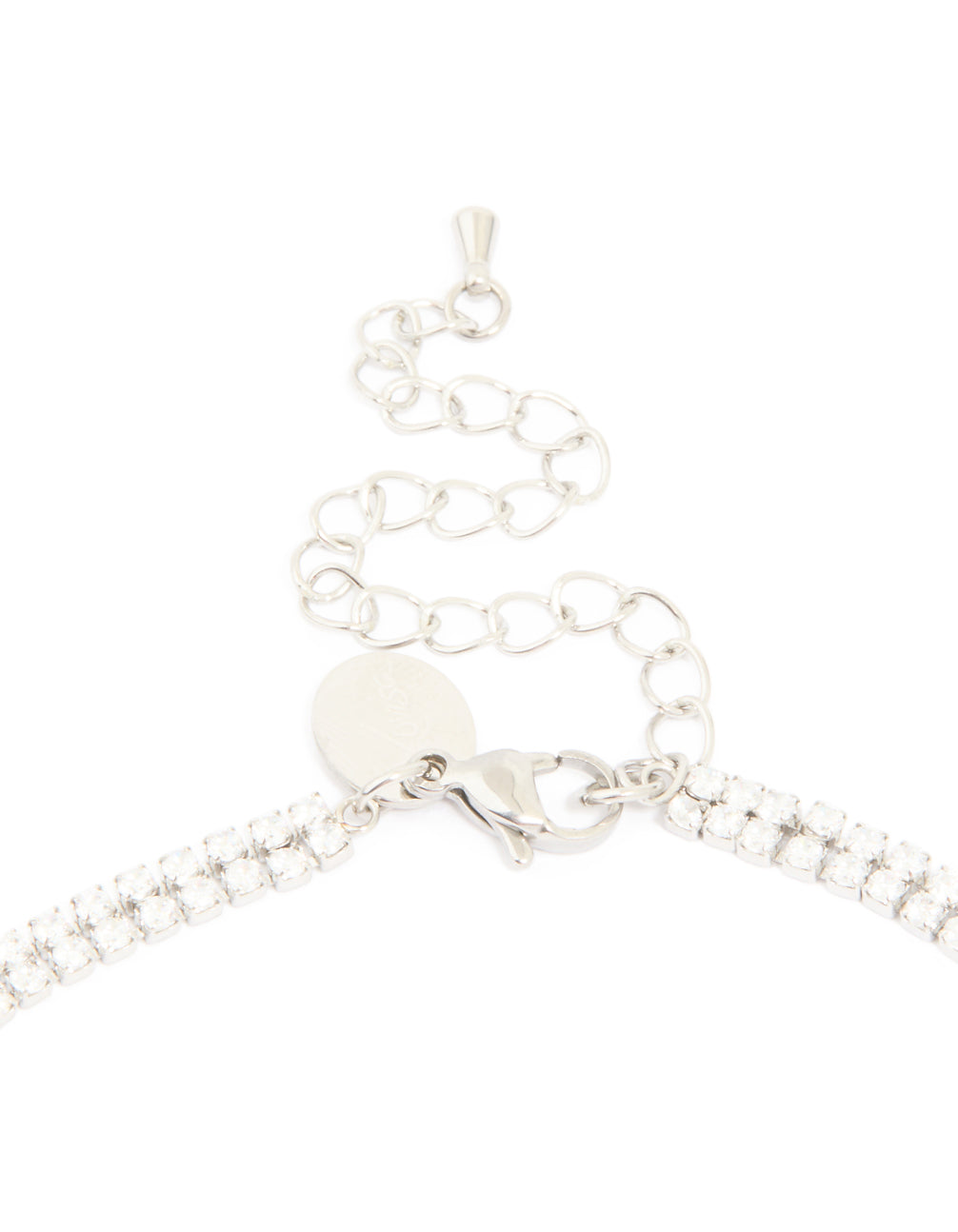 Waterproof Stainless Steel Cubic Zirconia Tennis Layered Necklace