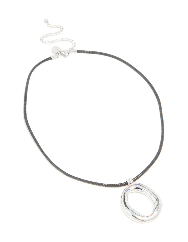 Waterproof Stainless Steel Organic Pendant Cord Necklace