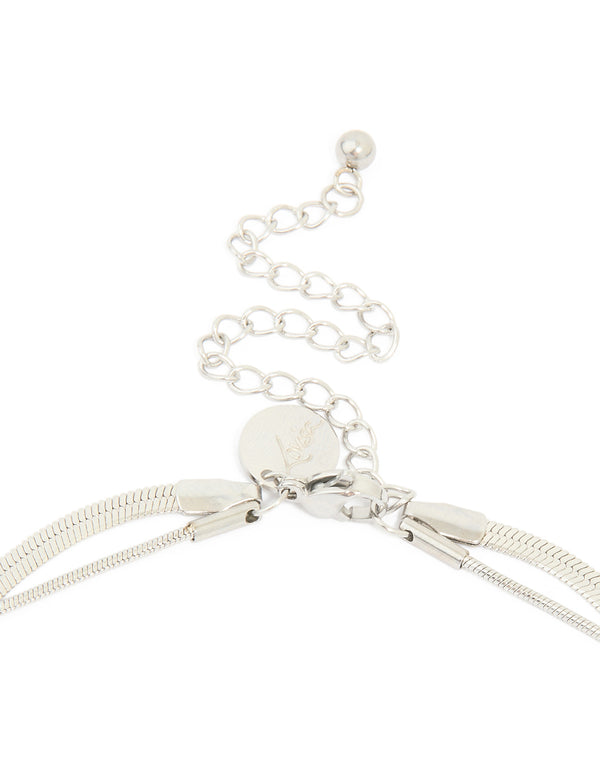 Waterproof Stainless Steel Chain & Pebble Layered Necklace