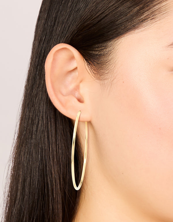 Waterproof Gold Plated Stainless Steel Hoop Earrings 55 MM