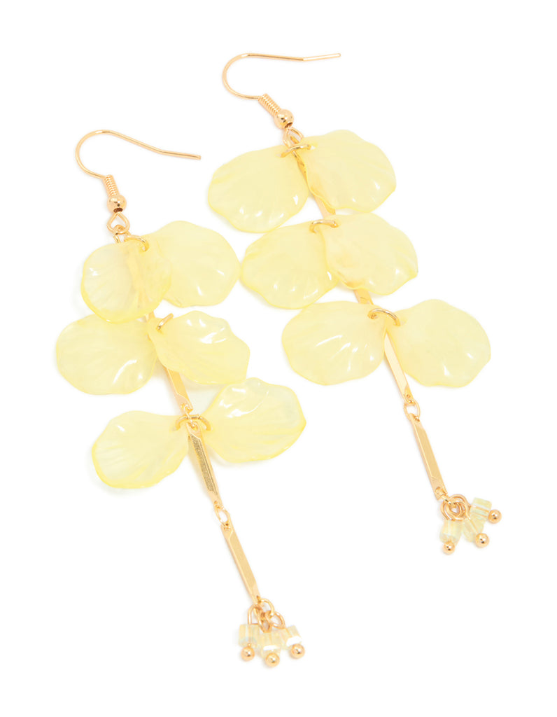 Gold Beaded Petals Drop Earrings Lovisa gold-beaded-petals-drop-earrings-lovisa
