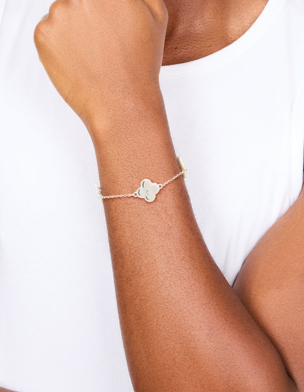 Mens Waterproof Stainless Steel Classic Clover Chain Bracelet