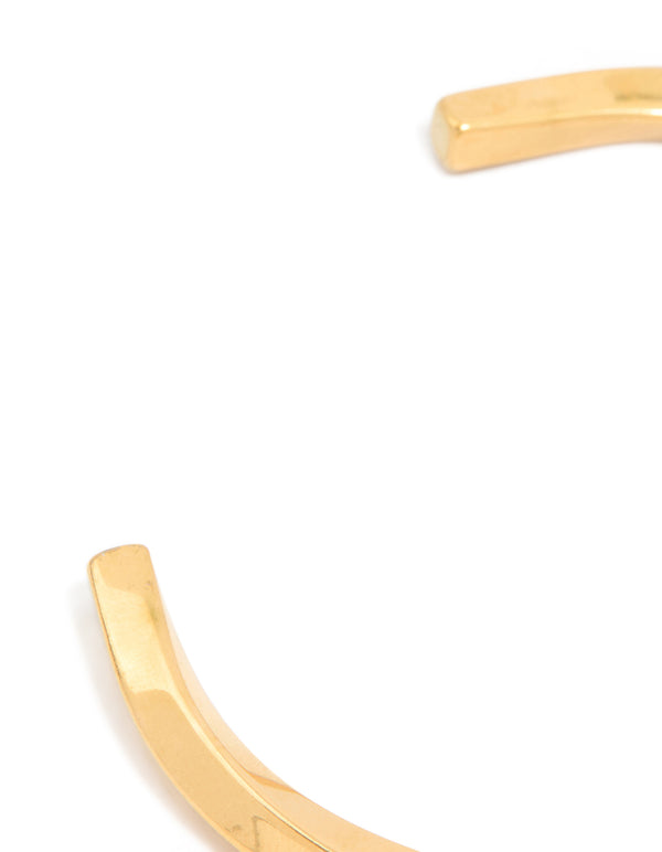 Designed with waterproof gold plated stainless steel square twist wrist cuff closure detail view