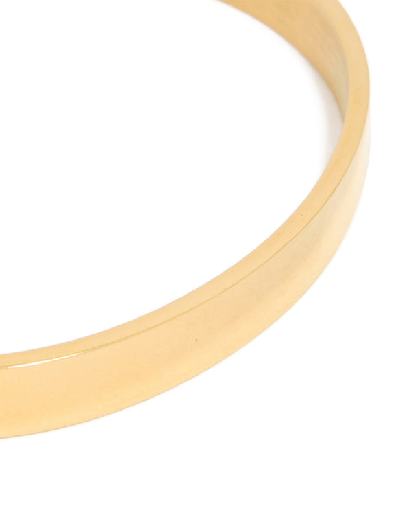 Mens Waterproof Gold Plated Stainless Steel Smooth Flat Wrist Cuff